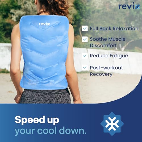 REVIX XXL Full Back Ice Pack Wrap, Reusable Gel Cold Compress for Upper and Lower Back, Long-Lasting Flexible Ice Pack for...