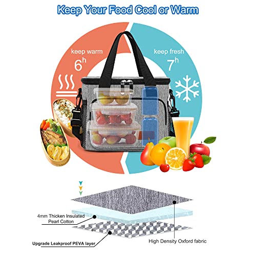 Femuar Lunch Bags for Women/Men, Insulated Lunch Bag for Work Office Picnic - Lunch Cooler Bag Leakproof Lunch Box with Ad...