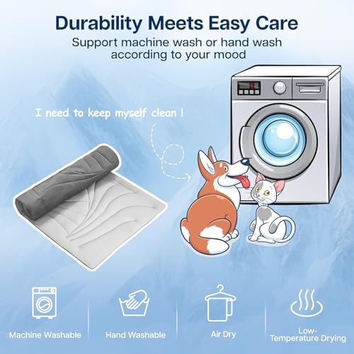Petrendy Dog Cooling Mat, 48"x28" Cooling Mat for Large Dogs, Arc-Chill Cold Fabric Delivers Rapid and Lasting Cool (Q-Ma...