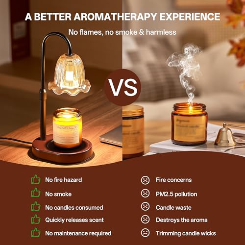 Homelist Dimmable Candle Wax Warmer, Candle Warmer Lamp with Timer for New Home, Mondern Warmers Flower Lamp, House Warmin...
