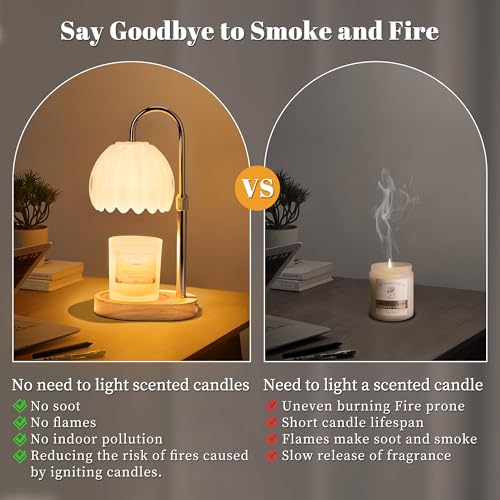 Heymirro Candle Warmer Lamp with Timer Dimmer Adjustable Height, for New Home Decor,Valentine's Day, Birthday Gifts for Wo...