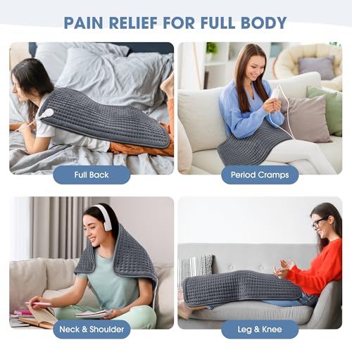 FluffyWarmth Electric Heating Pad for Back, Extra Large 17''x 33'' XXXL for Full Body,Menstrual Period Cramps,Neck Shoulde...