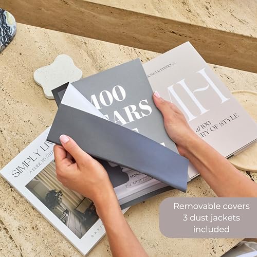 Decorative Coffee Table Books for Home Décor Accents Bookshelf Decor with Real Blank Pages and Removable Covers Set of 3 M...