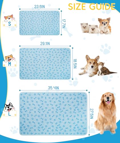 YAOGEG Upgraded Dog Cooling Mat,Q-Max>0.5 Ice Silk Self-Cooling Pad,Breathable Washable Portable Kennel Mat Cooling Mat fo...