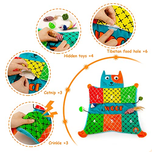 AWOOF Cute Soft Catnip Mat, Interactive Cat Toys for Indoor Cats