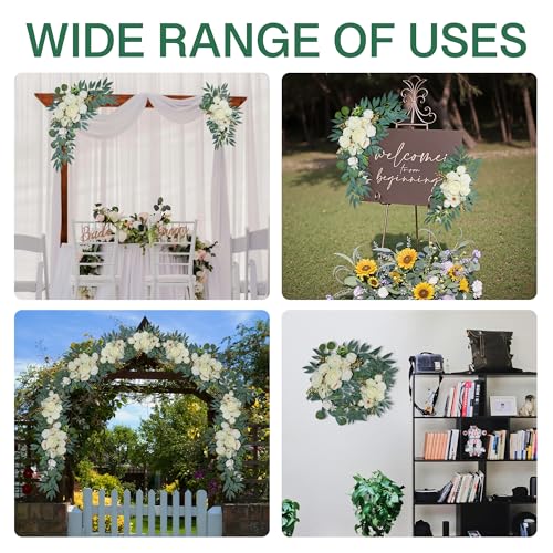 NKLTD Wedding Arch Flowers (2pack),Flower Arch Stand,Flower Garland,for Wedding Outdoor Decorations Floral swags and Garla...