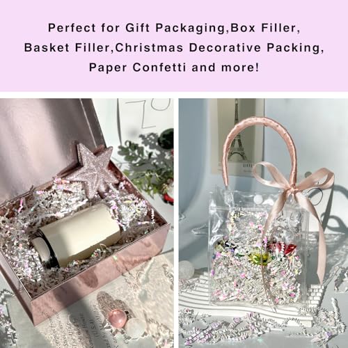 Corlcol 200g(7oz) crinkle paper filler grass Cushion Paper Streamer for Gift Box and Basket On Christmas Wedding Birthday ...