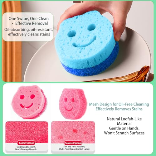Color Sponges - Scratch-Free Multipurpose Dish Sponges for Kitchen, Bathroom & Household Cleaning - Made with BPA-Free Pol...