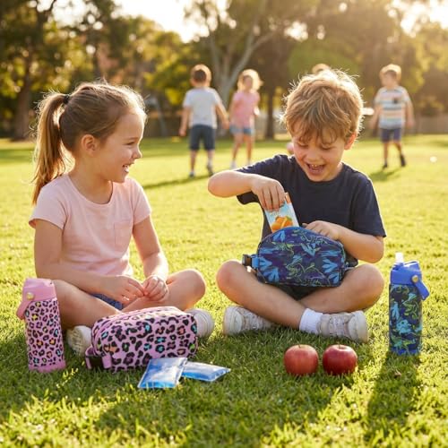 Choco Mocha Snack Bag for Kids Small Cooler Bags Insulated & Freezable Snack Bag For School Toddler Snacks Bag, Fluid Purple