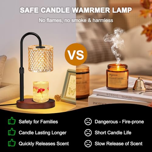 ZENLEA Candle Warmer Lamp with Timer, Wax Melt Warmer with Timer and Dimmer, Adjustable Height Lamp Candle Warmer for Jar ...