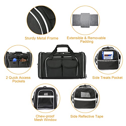 Estarer Soft Sided Pet Carrier Airline Approved, 4 Sides Expandable Collapsible Cat Carrier with Pockets & Removable Fleec...