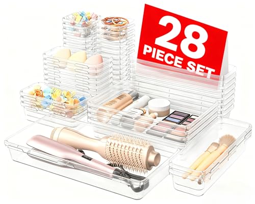 A-LuGei 【Military Grade】 Drawer Organizer, 【𝟱𝗦𝗶𝘇𝗲】 Makeup organizer, 【Holds 177 Items】 Bathroom Organizers and Storag...
