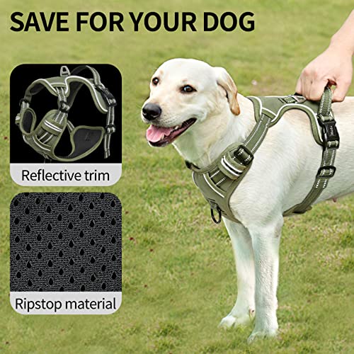 HEELE Dog Harness, Dog Harness for Small Medium Large Dogs No Pull Adjustable Padded Reflective Harness with Handle for Wa...