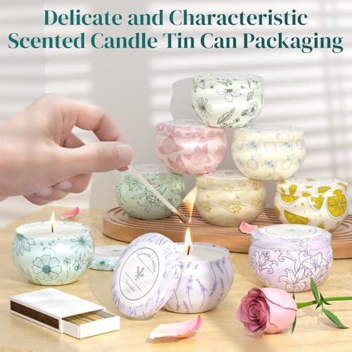 WarmEmbrace Scented Candles, Candle Set of 9, Long-Lasting Candles for Women, Candle Present Set for Birthday, Valentine's...