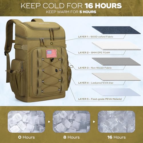 Maelstrom Backpack Cooler,Soft Lightweight Leakproof Cooler Backpack,Men Women 35/50 Can Insulated Cooler Bag,Keeps Hot/Co...