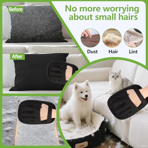 Bumilily Pet Hair Removal Glove for Cats and Dogs - Electrostatic Pet Hair Remover Glove, Reusable Brush Pet Hair Remover ...
