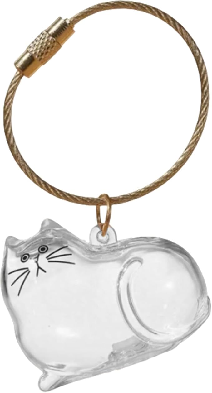 Cat Pet Keepsake Funeral Supplies: DIY Pet Fur Memory Capsule, Memorial Keychain for Cats, Transparent Transparent Materia...