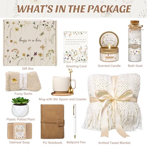 Lepiche Birthday Gifts for Women, Get Well Soon Self Care Package Box, Sending Hug Baskets Thinking of You Inspirational G...