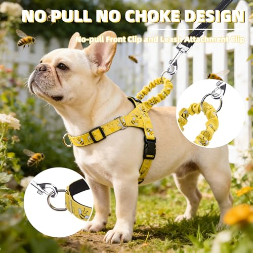 PUPTECK No Pull Dog Harness Small Sized Dog, Adjustable Reflective Pet Vest Harness with Bungee Handle, Escape Proof No Ch...