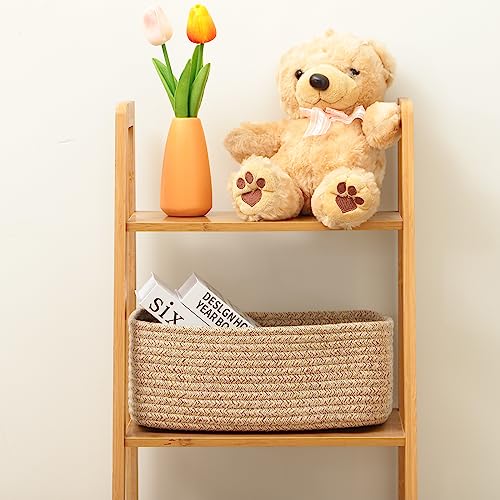 MiniArk Small Storage Baskets for Organizing | Closet Organizer Bins | Shelf Toy Basket | Woven Rope Baskets | Cube Decora...