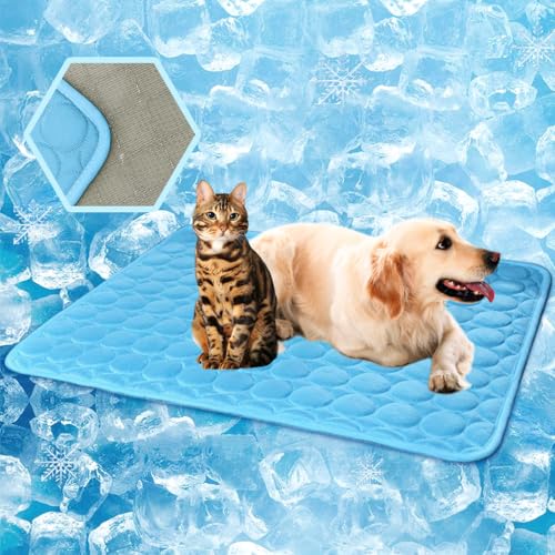 MeiLiMiYu 2026 Upgraded Washable Dog Cooling Mat Ice Silk Cooling Mat for Dogs Pet Self Cooling Pad Blanket Dog Cooling Pa...