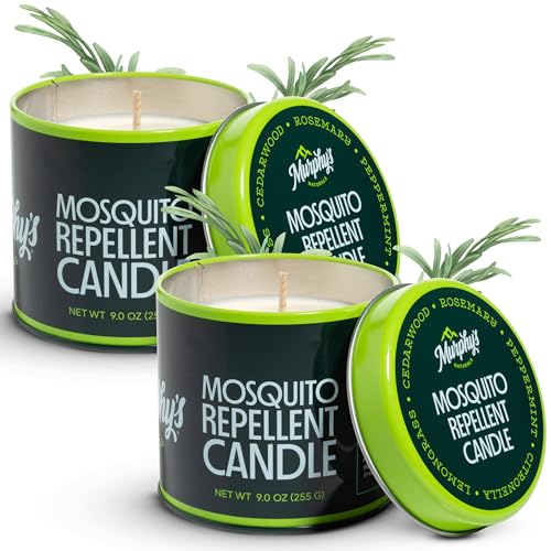 Murphy's Naturals Mosquito Bug Repellent Candles for Outdoor Patio, Citronella & Essential Oils, Soy/Beeswax Blend, 30-Hou...