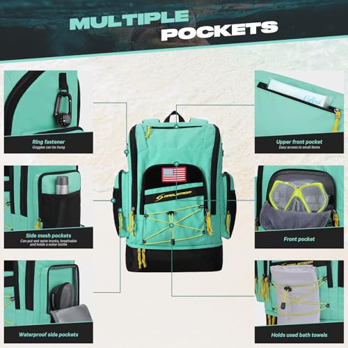 Maelstrom Swim Backpack 35L - Waterproof with Separate Shoe & Wet Compartment for Gym and Sports