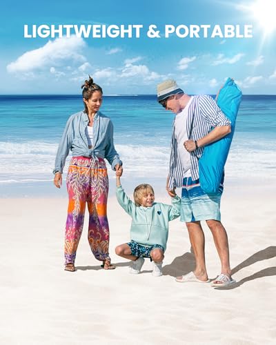 OutdoorMaster Beach Tent Sun Shelter for 3-4 Person, Pop Up Beach Tent Easy Setup with Sandbags, Portable Sun Shade Canopy...
