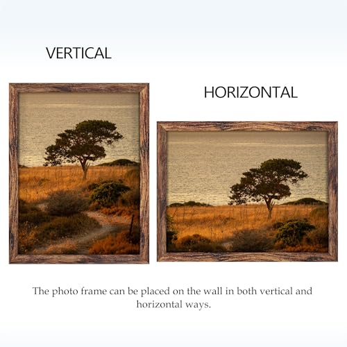 Fisnish 12x16 Picture Frame Brown, Classic Poster Frame for Horizontal or Vertical Wall Mounting, 1 Pack