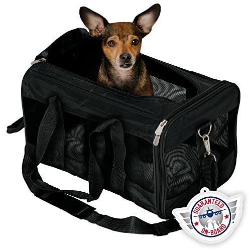 Sherpa Original Deluxe Travel Pet Carrier, Airline Approved & Guaranteed On Board - Black, Medium