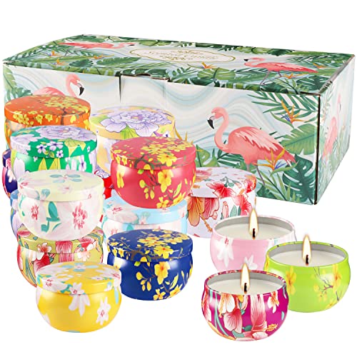 16 Pack 2.5oz Ladies Scented Candle Flower Set - Unique Decorative Gifts for Home, Women's Day, Birthdays, Bridesmaids, An...