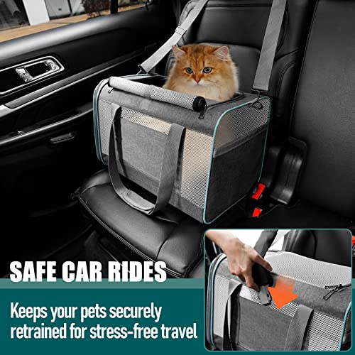 GAPZER Pet Carrier for Large Cats 20 lbs+ / Soft Sided Small Dog Travel Carriers Top Load/Collapsible Carrier Bag for Big ...