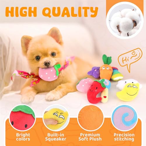LOYEE Dog Squeaky Toys 8 Pack, Puppy Plush Squeaky Toys for Medium Small Dogs, Cute Pet Toys Stuffed Puppy Chew Toys for T...