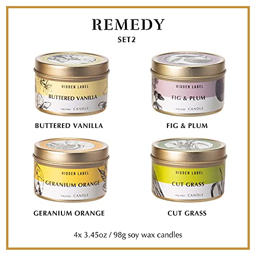 Hidden Label Fall Candles Set, 4 Pack Candle for Home Scented Aromatherapy Candle Gift Set for Women | Stress Relief | Med...
