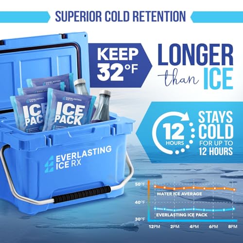 Rapid Performance Reusable Ice Packs for Coolers or Lunch Box | 4 Pack | Cold for Up to 12 Hours | Ice Packs for Cooler, L...