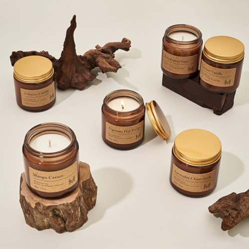 M&SENSE 6 Pack Christmas Candle Gift Set, Aromatherapy Candle Gift for Men and Women, Soy Wax Candles Home Scented, Long L...