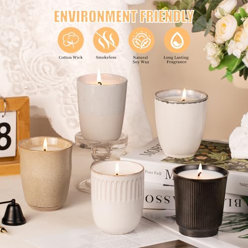 Scented Candle, 9oz White Soy Candles, Lavender Scented Candles for Women & Men, Long-Lasting Aromatherapy Jar Candle Wax ...