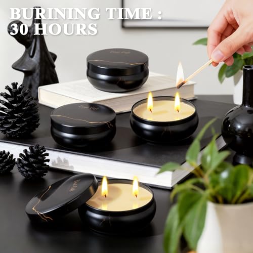 Mens Scented Candle Gift Set 4 Pack Men Candles for Home Scented, 24oz Soy Candle 240 Hour Mens Scented Candle Gift Set fo...