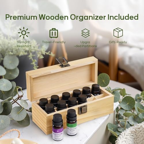 12 Pack Essential Oils for Diffusers for Home - Water Soluble Diffuser Oils Set for Humidifiers & Spa, Scented Oil with Wo...