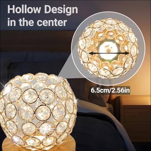 FuoiCorn Crystal Mood Table Lamp, Small Decorative Sphere Light with Voice Control - 3 Lighting Modes Ambient Lighting for...
