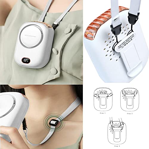 AOCOOLFAN Portable Neck Fan, Mini Small Personal Handheld Fan USB Rechargeable 3 Speed for Girls Boys Woman Eyelash Travel...