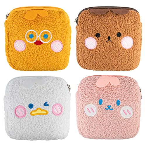 Bisanzoya Sanitary Napkin Storage Bag 4PCS Menstrual Cup Pouch, Portable Period Bag for Women Girls Feminine Menstruation ...