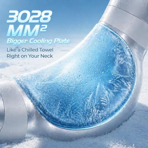 Neck Air Conditioner with Semiconductor Cooling Plate, 7000mAh Rechargeable Wearable Neck Fan with 3 Speeds, 0.79 lb Light...