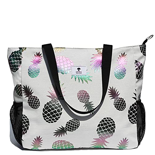 ESVAN Large Lightweight Water Resistant Beach Bag 20 Inch Womens Oversized Tote Bag for Gym, Beach, Travel, Pool, Yoga, Nurse