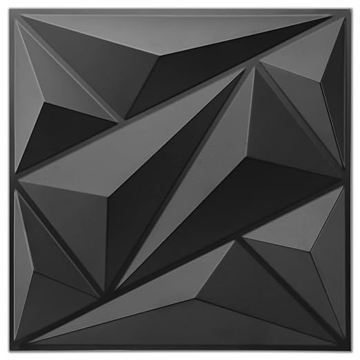 Art3dwallpanels 33 Pack 3D Wall Panel Diamond for Interior Wall Décor, PVC Flower Textured Wall Panels for Living Room Lob...