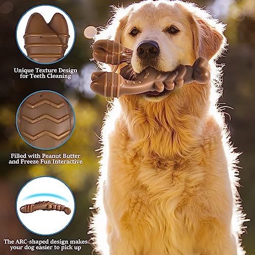 NEZIN Dog Toys for Aggressive Chewers, Indestructible Toys for Large Dogs, Dog Chew for Large Medium Small Breed, 3 Pack S...