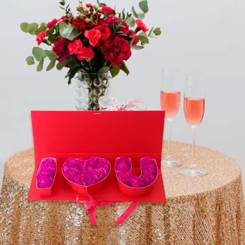 MLOLM 6 Pcs I Love You Flower Box Valentines I Love U Fillable Gift Box Empty I Heart U Cardboard Box For Valentines Mothe...