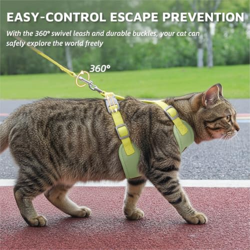 Escape-Proof Cat Harness and Leash Set - Adjustable and Comfortable - Ideal for Walking Cat Outdoors - Fits Small Dogs, Ki...
