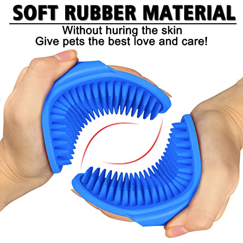 Kwispel Dog Grooming Brush, Pet Shampoo Bath Brush Shedding Soothing Massage Rubber Comb with Adjustable Ring Handle for L...