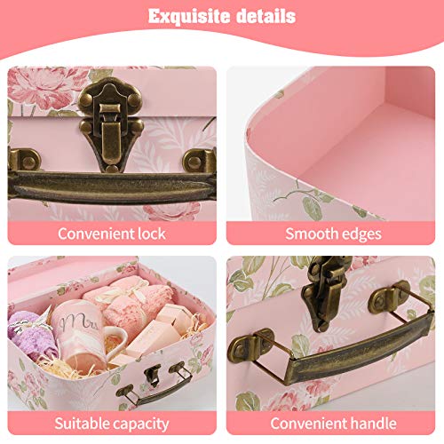 Anndason Set of 3 Paperboard Suitcases Storage Box Storage Gift Boxes With Lids for Photo Storage Home Decoration, Weddin...